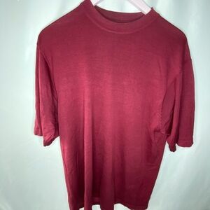 Vintage 90s Bocci Italian 100% silk Burgundy Men's Shirt size medium